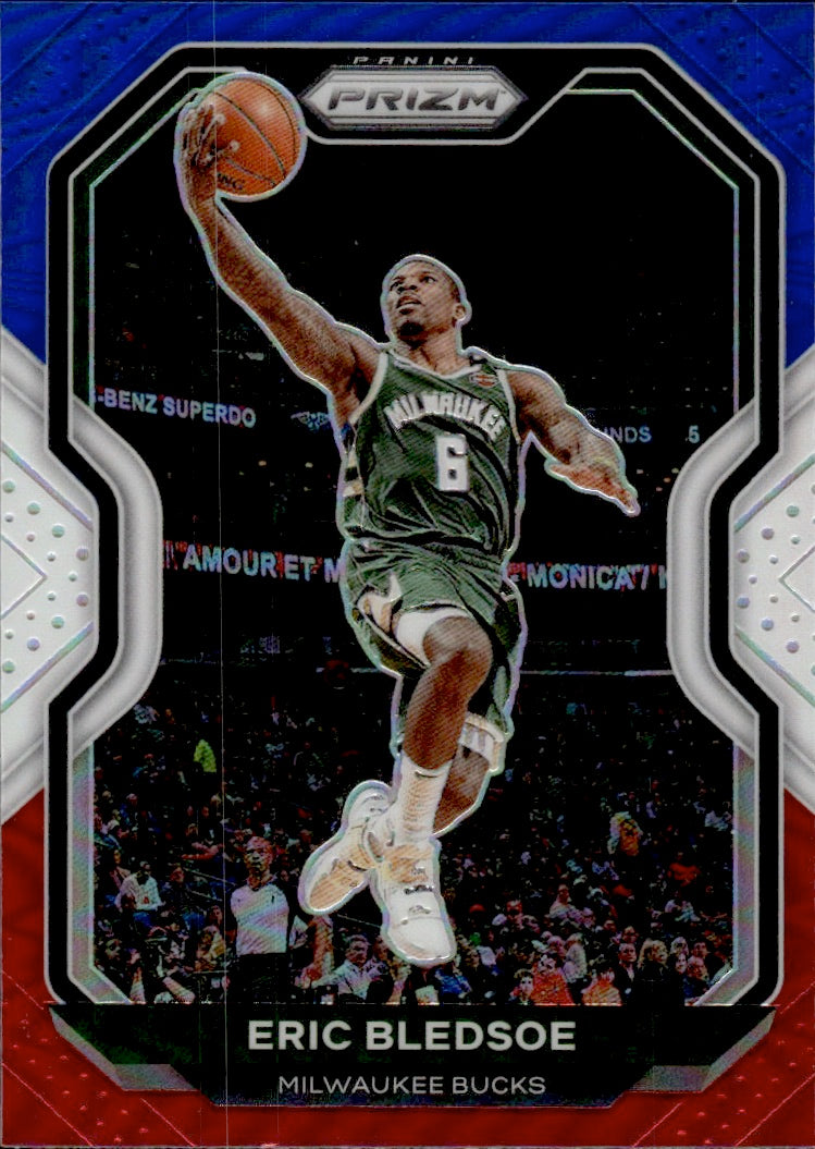 2020-21 Panini Prizm Basketball Prizm Red White & Blue #17 Eric Bledsoe - Milwaukee Bucks