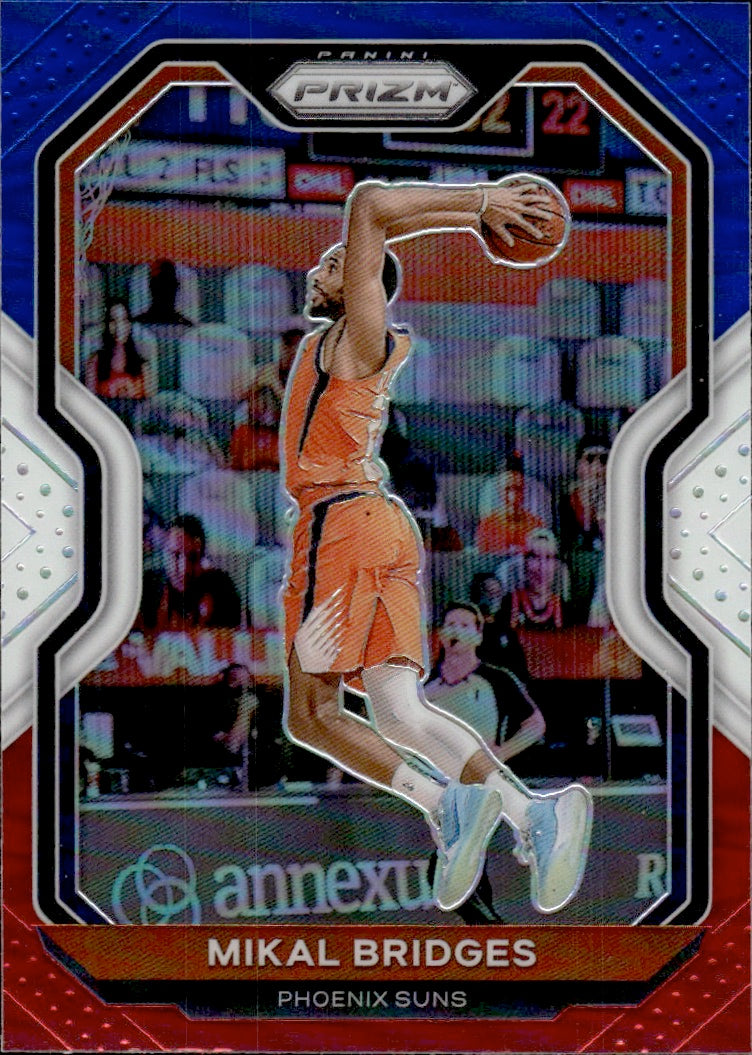 2020-21 Panini Prizm Basketball Prizm Red White & Blue #204 Mikal Bridges - Phoenix Suns