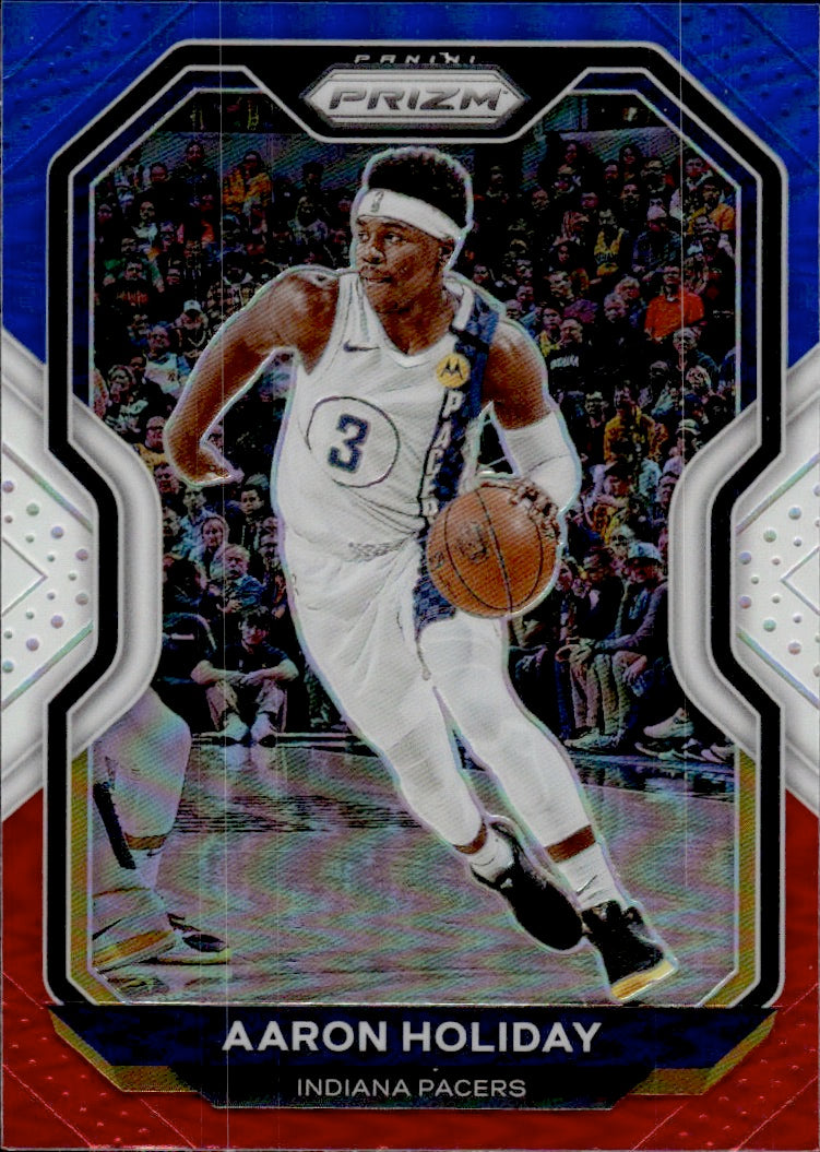 2020-21 Panini Prizm Basketball Prizm Red White & Blue #74 Aaron Holiday - Indiana Pacers