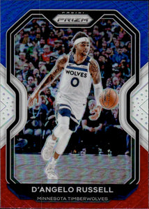 2020-21 Panini Prizm Basketball Prizm Red White & Blue #95 D'Angelo Russell - Minnesota Timberwolves