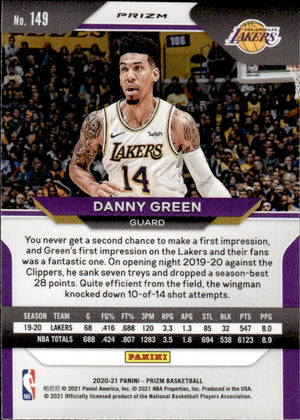 2020-21 Panini Prizm Basketball Prizm Silver #149 Danny Green - Los Angeles Lakers