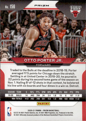 2020-21 Panini Prizm Basketball Prizm Silver #156 Otto Porter Jr. - Chicago Bulls