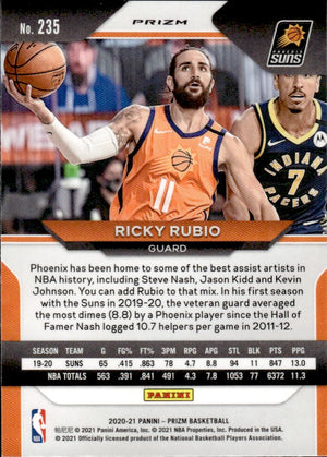 2020-21 Panini Prizm Basketball Prizm Silver #235 Ricky Rubio - Phoenix Suns