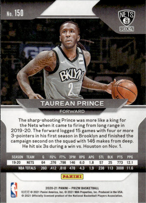 2020-21 Panini Prizm Basketball - Base #150 Taurean Prince - Brooklyn Nets