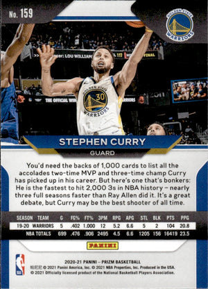 2020-21 Panini Prizm Basketball - Base #159 Stephen Curry - Golden State Warriors