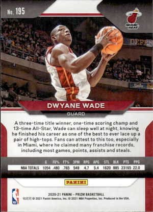 2020-21 Panini Prizm Basketball - Base #195 Dwyane Wade - Miami Heat