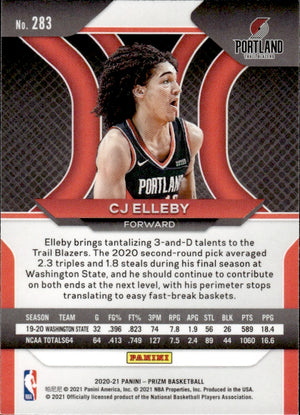 2020-21 Panini Prizm Basketball - Base #283 Cj Elleby - Portland Trail Blazers