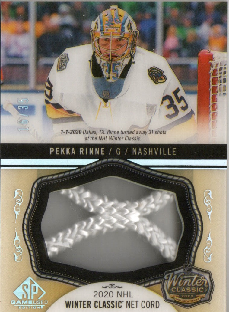 2020-21 Uper Deck SP Game Used Hockey - Winter Classic Net Cord /35 #WCND-PR Pekka Rinne - Nashville