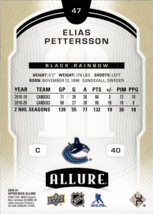 2020-21 Upper Deck Allure Hockey - Base - Black Rainbow #47 Elias Pettersson - Vancouver Canucks