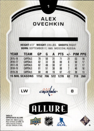 2020-21 Upper Deck Allure Hockey - Base #1 Alex Ovechkin - Washington Capitals