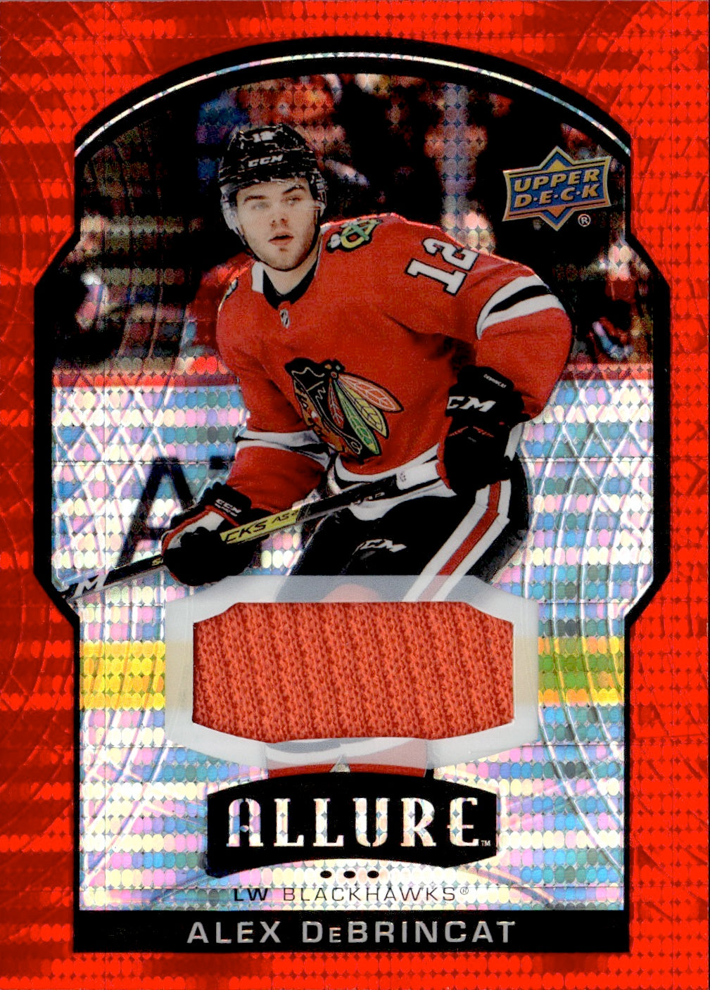 2020-21 Upper Deck Allure Hockey Red Ranbow Jersey #9 Alex DeBrincat - Chicago Blackhawks