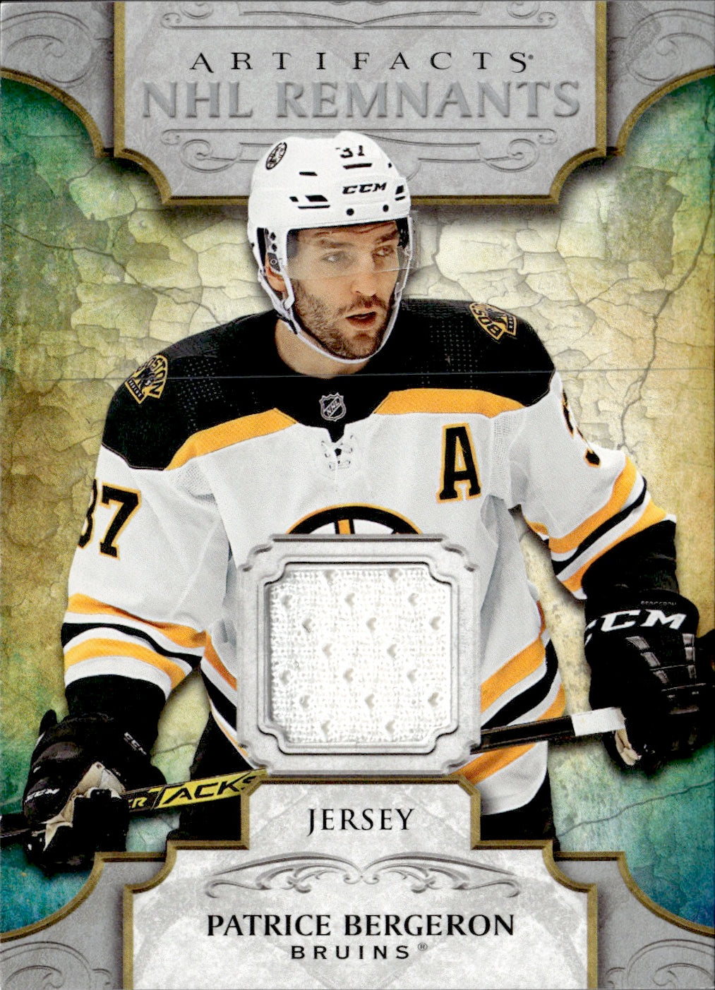 2020-21 Upper Deck Artifacts Hockey NHL Remnants Jersey #NR-PB Patrice Bergeron - Boston Bruins