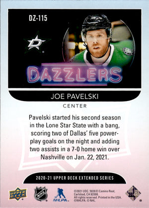 2020-21 Upper Deck Extended Series Hockey Dazzlers Orange #DZ-115 Joe Pavelski - Dallas Stars