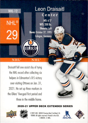 2020-21 Upper Deck Extended Series Holo GrFx #NHL-12 Leon Draisaitl - Edmonton Oilers