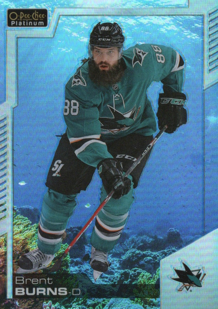 2020-21 Upper Deck O-Pee-Chee Platinum Hockey - Base - Aquamarine /499 #31 Brent Burns - San Jose Sharks