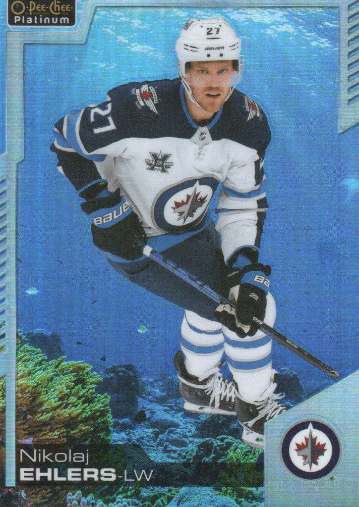 2020-21 Upper Deck O-Pee-Chee Platinum Hockey - Base - Aquamarine /499 #97 Nikolaj Ehlers - Winnipeg Jets