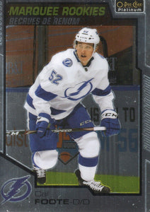 2020-21 Upper Deck O-Pee-Chee Platinum Hockey - Base - Marquee Rookies #191 Cal Foote - Tampa Bay Lightning