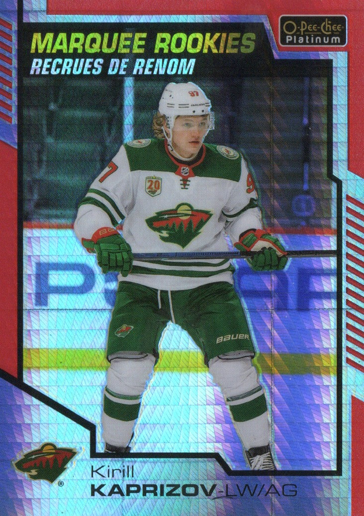 2020-21 Upper Deck O-Pee-Chee Platinum Hockey - Base - Red Prizm - Marquee Rookies /199 #200 Kirill Kaprizov - Minnesota Wild