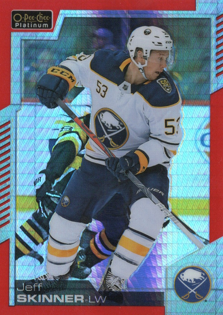 2020-21 Upper Deck O-Pee-Chee Platinum Hockey - Base - Red Prizm /199 #92 Jeff Skinner - Buffalo Sabres