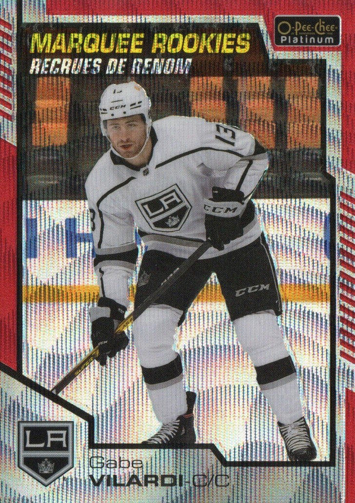 2020-21 Upper Deck O-Pee-Chee Platinum Hockey - Base - Red Surge - Marquee Rookies #160 Gabe Vilardi - Los Angeles Kings