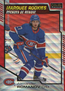 2020-21 Upper Deck O-Pee-Chee Platinum Hockey - Base - Red Surge - Marquee Rookies #198 - Alexander Romanov - Montreal Canadiens