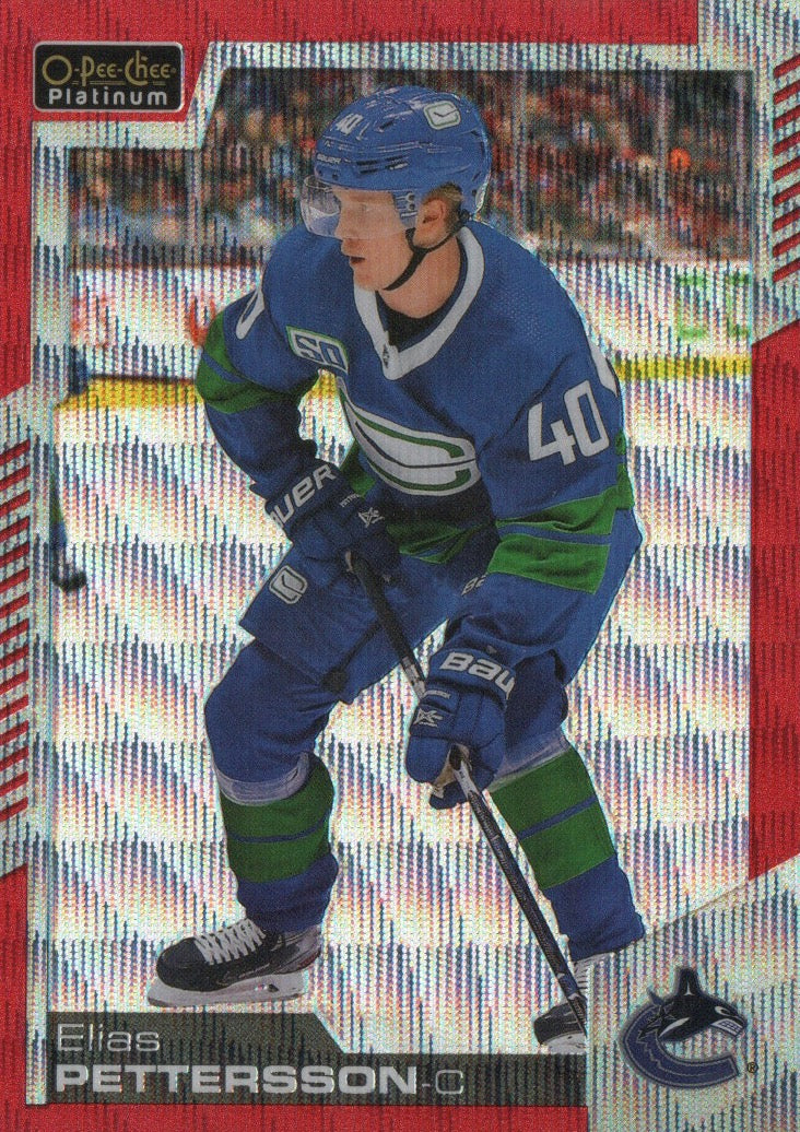 2020-21 Upper Deck O-Pee-Chee Platinum Hockey - Base - Red Surge #148 Elias Pettersson - Vancouver Canucks