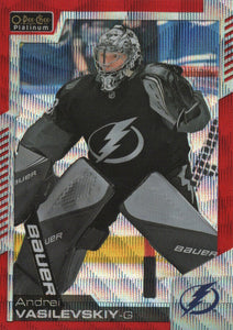 2020-21 Upper Deck O-Pee-Chee Platinum Hockey - Base - Red Surge #43 Andrei Vasilevskiy - Tampa Bay Lightning