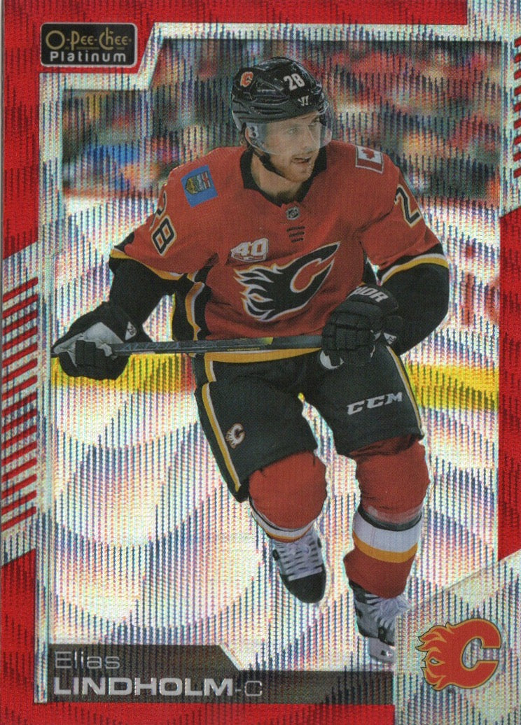 2020-21 Upper Deck O-Pee-Chee Platinum Hockey - Base - Red Surge #89 Elias Lindholm - Calgary Flames