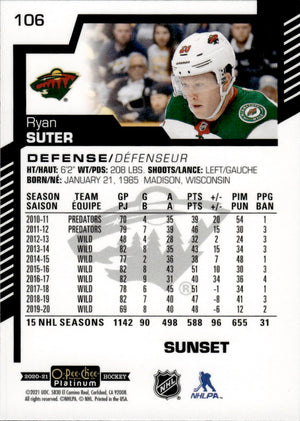 2020-21 Upper Deck O-Pee-Chee Platinum Hockey - Base - Sunset #106 Ryan Suter - Minnesota Wild