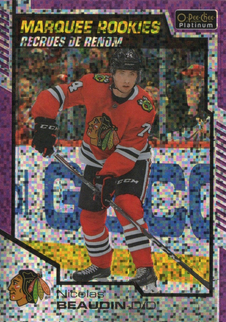 2020-21 Upper Deck O-Pee-Chee Platinum Hockey - Base - Violet Pixels - Marquee Rookies /399 #171 Nicolas Beaudin - Chicago Blackhawks