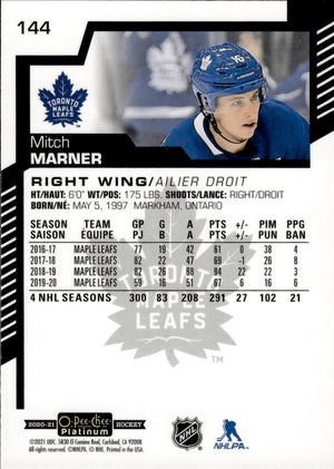 2020-21 Upper Deck O-Pee-Chee Platinum Hockey - Base #144 Mitch Marner - Toronto Maple Leafs