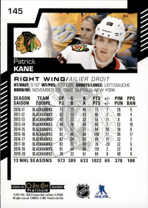 2020-21 Upper Deck O-Pee-Chee Platinum Hockey - Base #145 Patrick Kane - Chicago Blackhawks