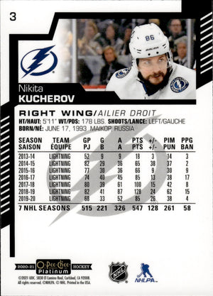 2020-21 Upper Deck O-Pee-Chee Platinum Hockey - Base #3 Nikita Kucherov - Tampa Bay Lightning