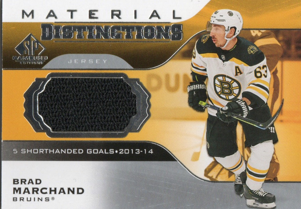 2020-21 Upper Deck SP Game Used Hockey - Distinctions - Material  #DM-BM Brad Marchand - Boston Bruins