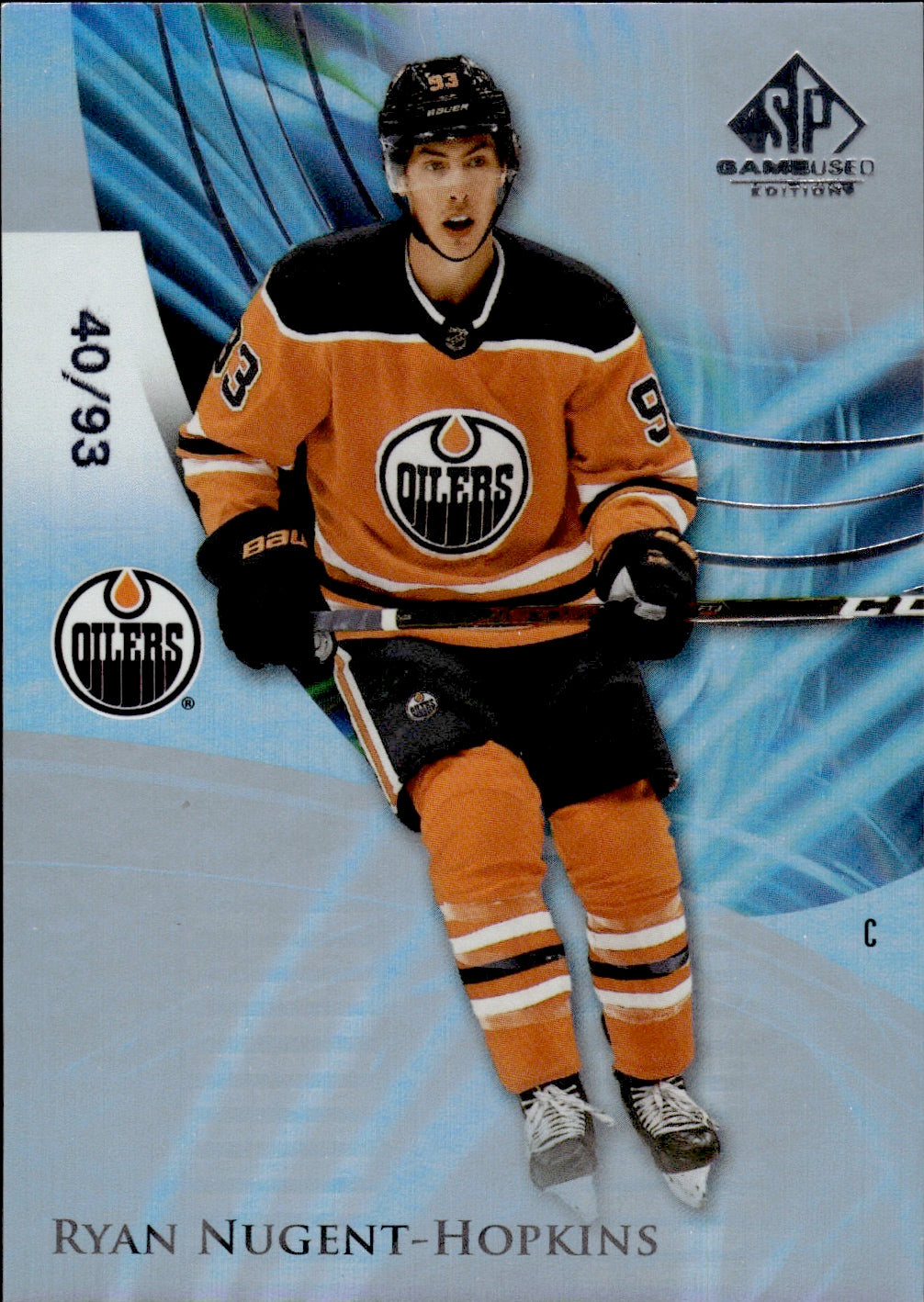 2020-21 Upper Deck SP Game Used Hockey /93 #57 Ryan Nugent-Hopkins - Edmonton Oilers