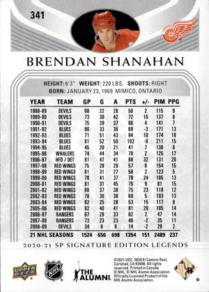 2020-21 Upper Deck SP Signature Edition Legends - Base #341 Brendan Shanahan - Detroit Redwings