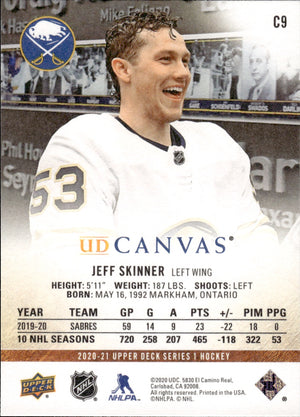 2020-21 Upper Deck Series 1 Hockey Canvas #C9 Jeff Skinner - Buffalo Sabres