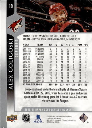 2020-21 Upper Deck Series 1 Hockey - Base #10 Alex Goligoski - Arizona Coyotes