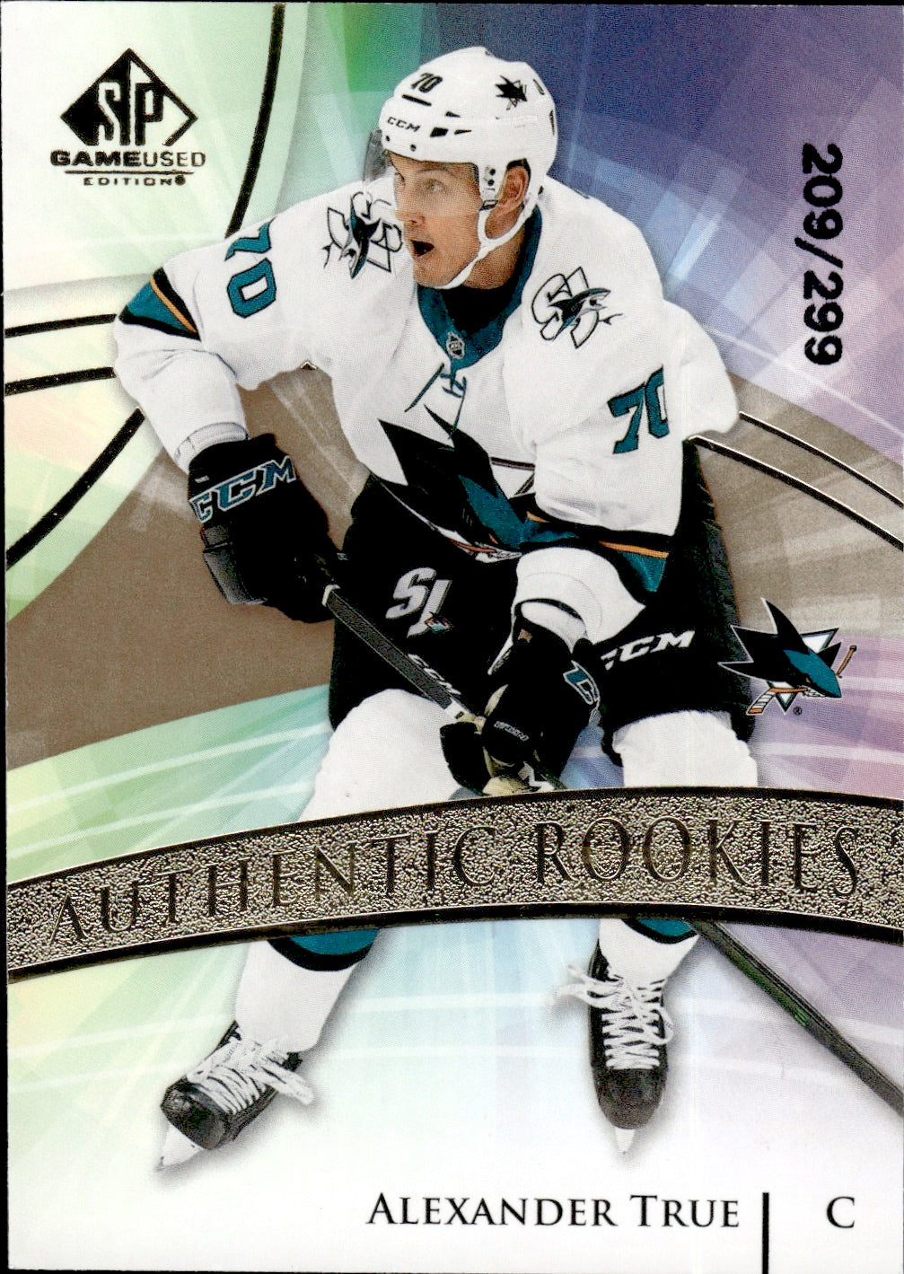 2020-21 Upper Deck Sp Game Used Hockey Authentic Rookies /299 #148 Alexander True - San Jose Sharks