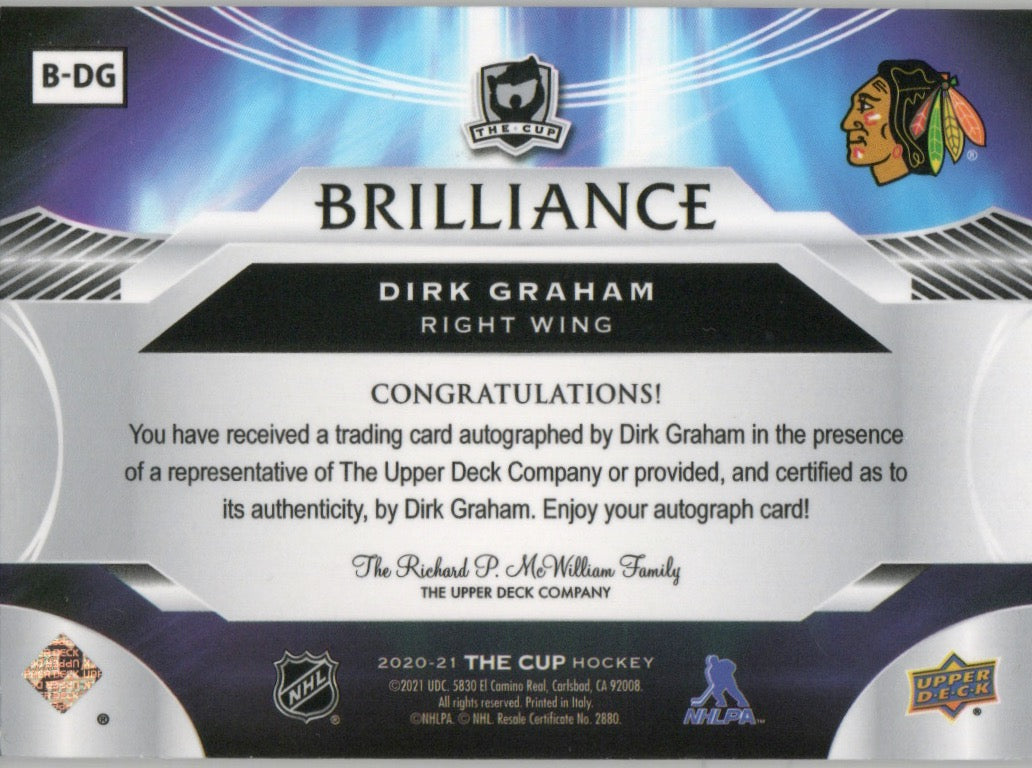 2020-21 Upper Deck The Cup - Brilliance #B-DG Dirk Graham - Chicago Blackhawks