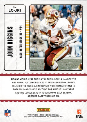 2020 Panini Contenders Football Legendary Contenders #LC-JRI John Riggins - Washington Chiefs