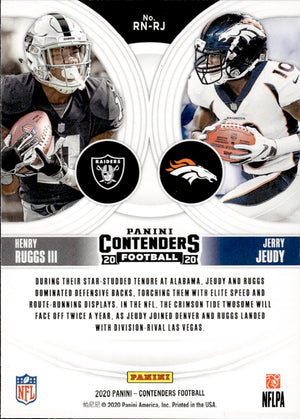 2020 Panini Contenders Football Round Numbers #RN-RJ Henry Ruggs II Las Vegas Raiders - Jerry Jeudy Denver Broncos