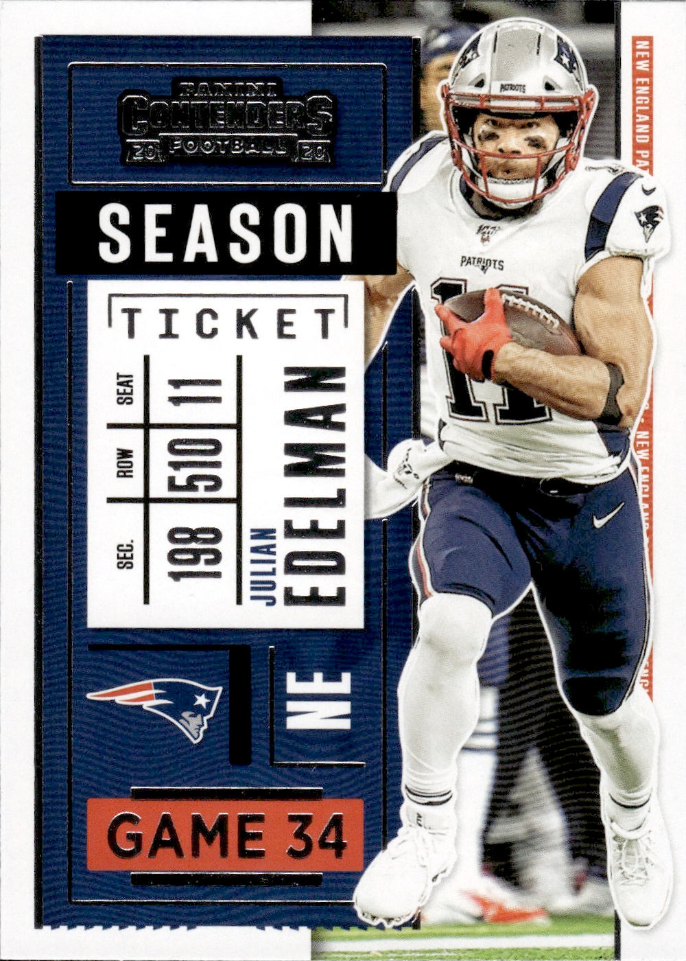 2020 Panini Contenders Football #43 Julian Edelman - New England Patriots