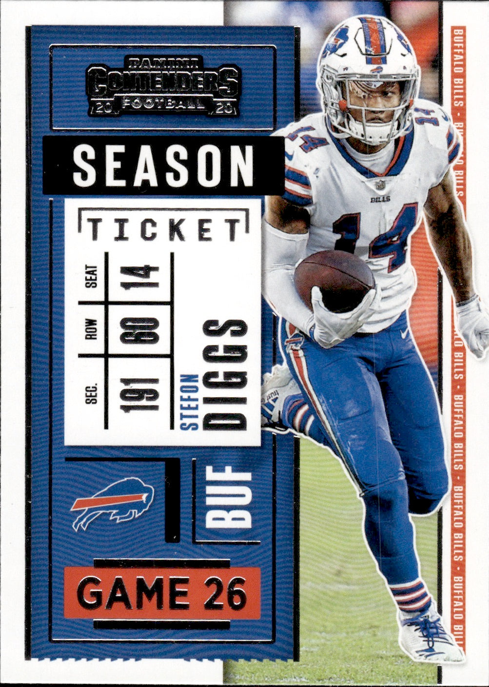 2020 Panini Contenders Football #91 Stedon Diggs - Buffalo Bills