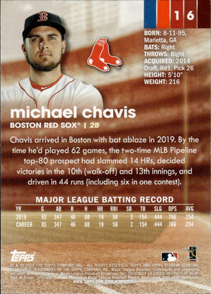 2020 Topps Stadium Club Baseball #16 Michael Chavis - Boston Red Sox - F