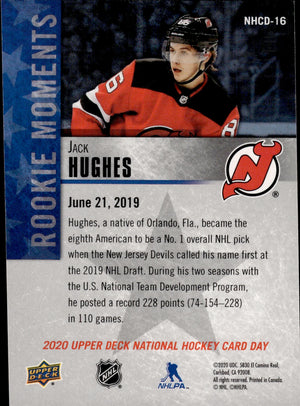 2020 Upper Deck National Hockey Card Day #NHCD-16 Jack Hughes - New Jersey Devils