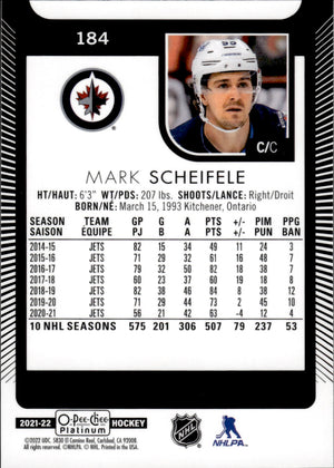 2021-22 Upper Deck O-Pee-Chee Platinum Hockey - Base #184 Mark Scheifele - Winnipeg Jets