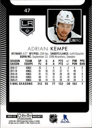 2021-22 Upper Deck O-Pee-Chee Platinum Hockey #47 Adrian Kempe - Los Angeles Kings