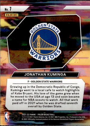 2021-22 Panini Prizm Basketball - Instant Impact #7 Jonathan Kuminga - Golden State Warriors