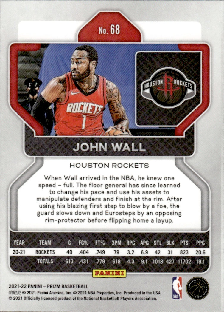 2021-22 Panini Prizm Basketball - Base #68 John Wall - Houston Rockets